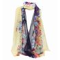 Floral & Polka Dot Two-tone Chiffon Scarves (£1.60 Each) Pack of 3 - Available in a variety of colours, Size: 50cm x 165cm