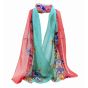 Floral & Polka Dot Two-tone Chiffon Scarves (£1.60 Each) Pack of 3 - Available in a variety of colours, Size: 50cm x 165cm