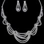 Diamante Necklace and Clip-on Drop Earring Set