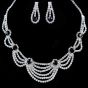 Diamante Necklace and Clip-on Drop Earring Set
