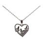 Ladies boxed Rhodium colour plated butterfly and heart design pendant with genuine Clear crystal stones.