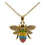 High quality, bee design pendant with genuine Clear and Jet crystal stones and coloured enamelling.
Rhodium or Gold colour plated, coated on top of Copper base metal.