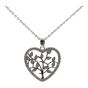 High quality, Tree of life and heart design pendant with genuine Clear crystal stones.
Rhodium colour plated, coated on top of Copper base metal.
