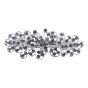 Rhodium colour plated floral French clip with genuine clear crystal stones.
