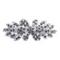 Rhodium colour plated floral design French clip with genuine clear crystal stones.
