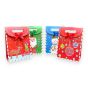 Medium size Assorted  design  Christmas gift bags with a velcro fastner and a decorative ribbon bow.

Available as a pack of 12 assorted.

Designs may vary slightly from those shown.

Size approx 27 x 19 x 19.2 cm .

Discount available in quantity