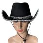 Cowboy hat with a Silver colour sequin trim.
one size.