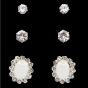 Venetti Diamante & Cat Eye Pierced Earrings Set (80p Per Set)