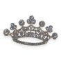 Gold colour plated crown design brooch with genuine Clear crystal stones.
