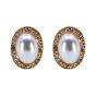 Diamante & Pearl Oval Clip-on Earrings (80p Per Pair)