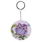 Acrylic, owl design double sided compact mirror keyrings,