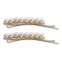 Gold colour plated hair slides with imitation pearls.
