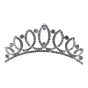 Rhodium colour plated comb tiara with genuine Clear crystal stones