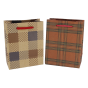 Small Brown paper gift bags with cord handles.
Assorted Small Tartan & Checked Paper Gift Bags