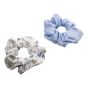 Floral print and plain scrunchie set.
In assorted pastel colours of Baby Pink, Baby Blue and Lilac