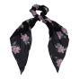 Floral print chiffon tail scrunchies.
