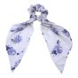 Floral print chiffon tail scrunchies.
