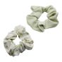 Floral print and plain scrunchie set.
In assorted pastel colours of Baby Pink, Baby Blue and Green