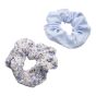 Floral print and plain scrunchie set.
In assorted pastel colours of Baby Pink, Baby Blue and Cream