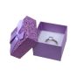 Assorted colour Card ring Box with Foil  heart design and Bow  