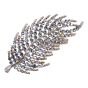 Rhodium or Rose Gold colour plated leaf design brooch encrusted with genuine crystal stones.