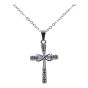 Rhodium colour plated infinity cross design pendant with genuine Clear crystal stones.


