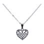 Rhodium or Gold colour plated heart design pendant with genuine Clear crystal stones.
