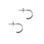 Silver Clear CZ Half Hoop Earrings (£6.50 Each)