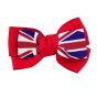 Assorted Union Jack Grosgrain Bow Concord Clips (35p per card)