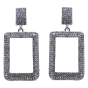 Rhodium colour plated pierced drop earrings with genuine Clear crystal stones.
