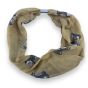 magnetic cotton feel loop print scarf with a dog print available in Beige, Cream ,Olive green and Sage green 