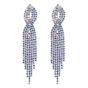 Ladies diamante long  drop earrings wiyh small genuine crystal ab stones .

Available in Rhodium colour plating.

sold as a pack of 3 

Size approx 9 x 1.5cm