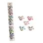 Girls transparent mouse ear shape concord clip filled with sequins and a Panda motif in assorted pretty summer colours .

Sold as a pack of 10 assorted on a clip strip for easy sale .