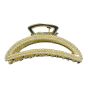 Quality gold colour plated metal clamp encrusted with two rows of imitation pearls .

Sold as a pack of 3 .

Size approx 8 cm