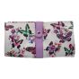 Ladies leatherette and faux suede butterfly print travel jewellery roll.
Contains a detachable zipped case, a strap for rings, a strap for 10 pairs of earrings, 2 zipped compartments, and protective covers for rings and earrings.
