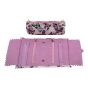 Ladies leatherette and faux suede butterfly print travel jewellery roll.
Contains a detachable zipped case, a strap for rings, a strap for 10 pairs of earrings, 2 zipped compartments, and protective covers for rings and earrings.