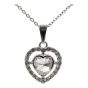 Rhodium colour plated heart design pendant  with genuine crystal stones.