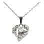 Rhodium colour plated heart design pendant  with genuine crystal stones.