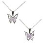 Rhodium colour plated butterfly design pendant.