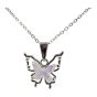 Rhodium colour plated butterfly design pendant.
