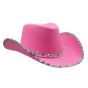 Cowboy hat with a Silver colour sequin trim.
one size.