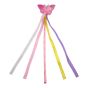 Girls iridescent butterfly wand decorated with satin ribbon, feathers and tinsel.