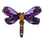 Black colour plated dragonfly brooch with multicolour enamelling.
