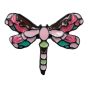 Black colour plated dragonfly brooch with multicolour enamelling.
