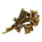 Flower brooch with genuine crystal stones.