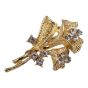 Flower brooch with genuine crystal stones.