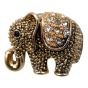 Elephant design brooch with genuine crystal stones and coloured enamelling.