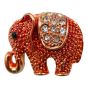 Elephant design brooch with genuine crystal stones and coloured enamelling.