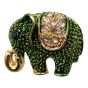 Elephant design brooch with genuine crystal stones and coloured enamelling.