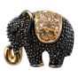 Elephant design brooch with genuine crystal stones and coloured enamelling.